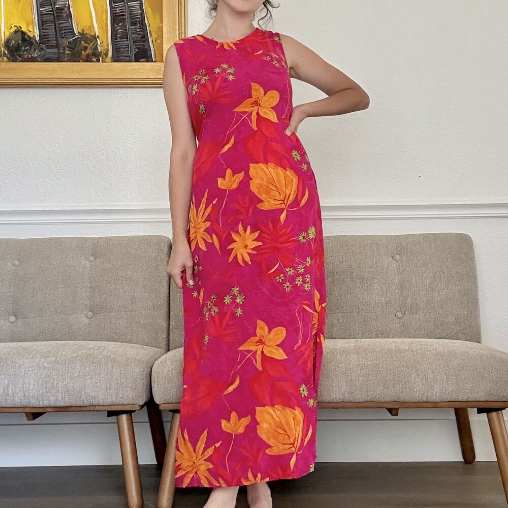 Y2K Vintage R&K Originals Fuschia Floral Maxi Dress